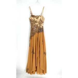 Julian Joyce by Mandalay Dress Womens 4 Y2K Prom Gown Event Beaded Floral